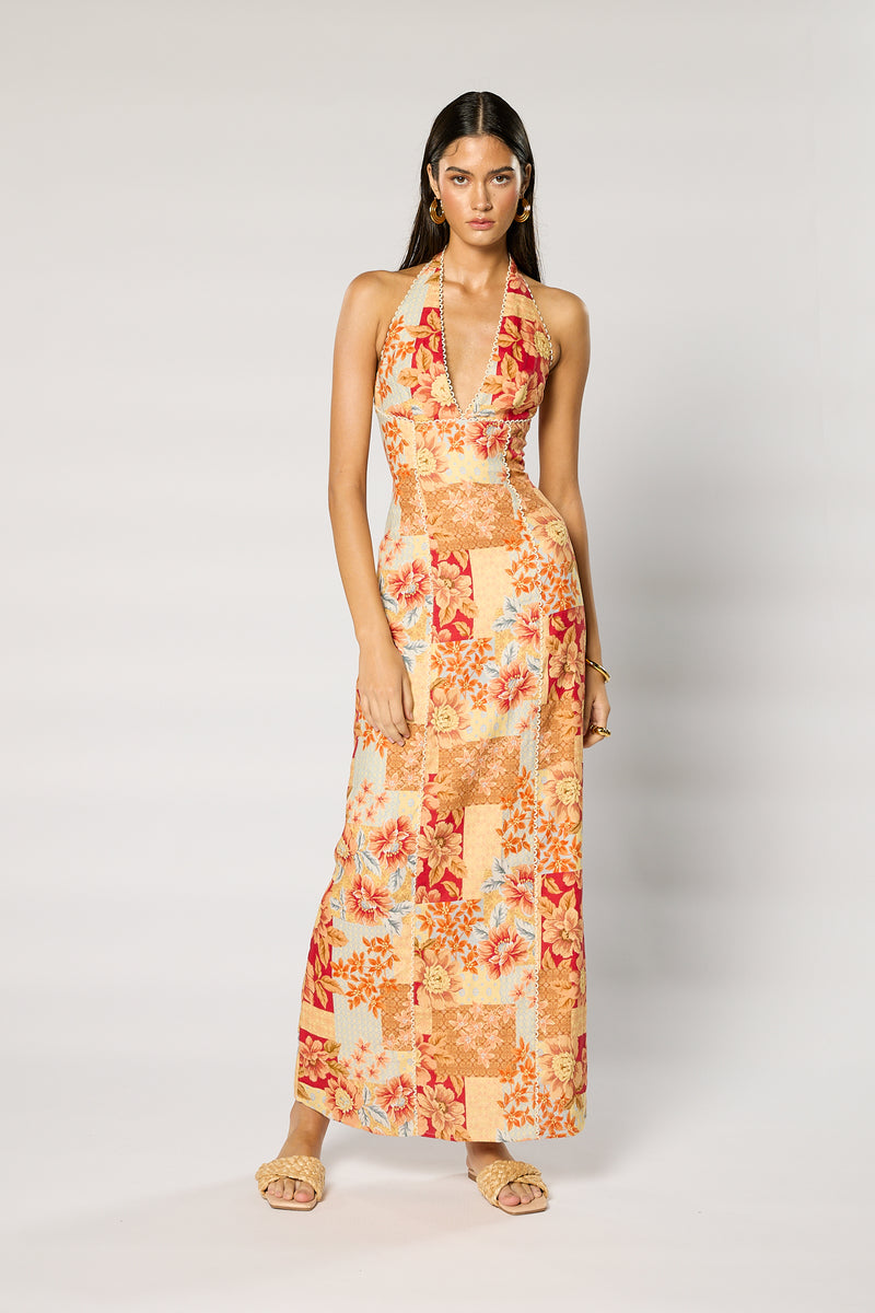 cipriana backless halter maxi dress Cipriana Backless Halter Maxi Dress Embellished Navy