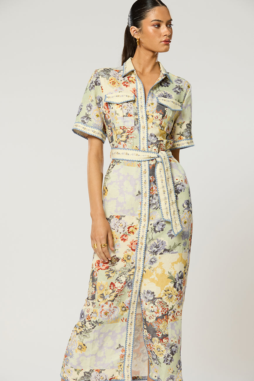 winona print mesh midi dress VAUGHN MIDI DRESS W I N O N A