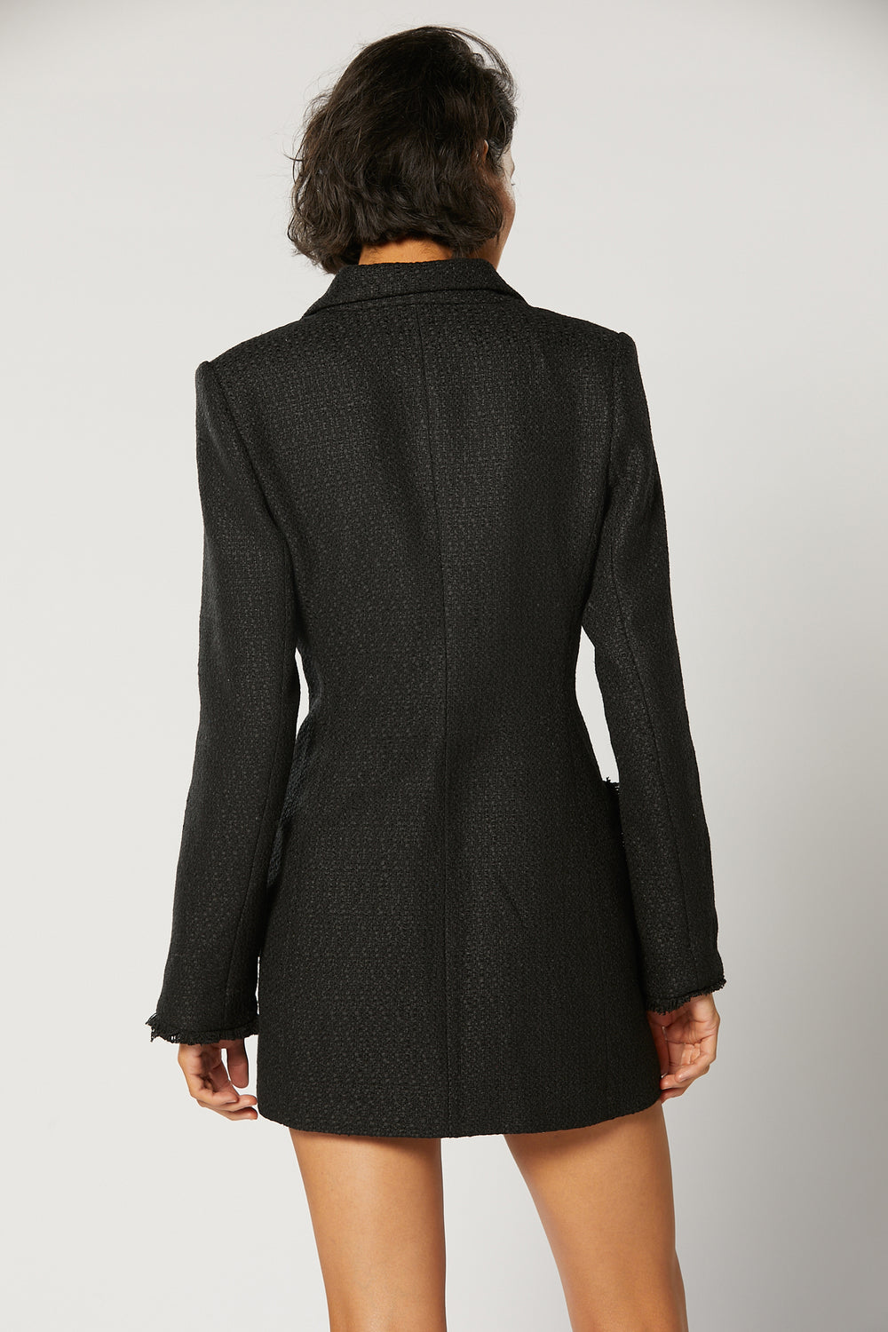 OPHIR TRIMMED BLAZER DRESS BLACK