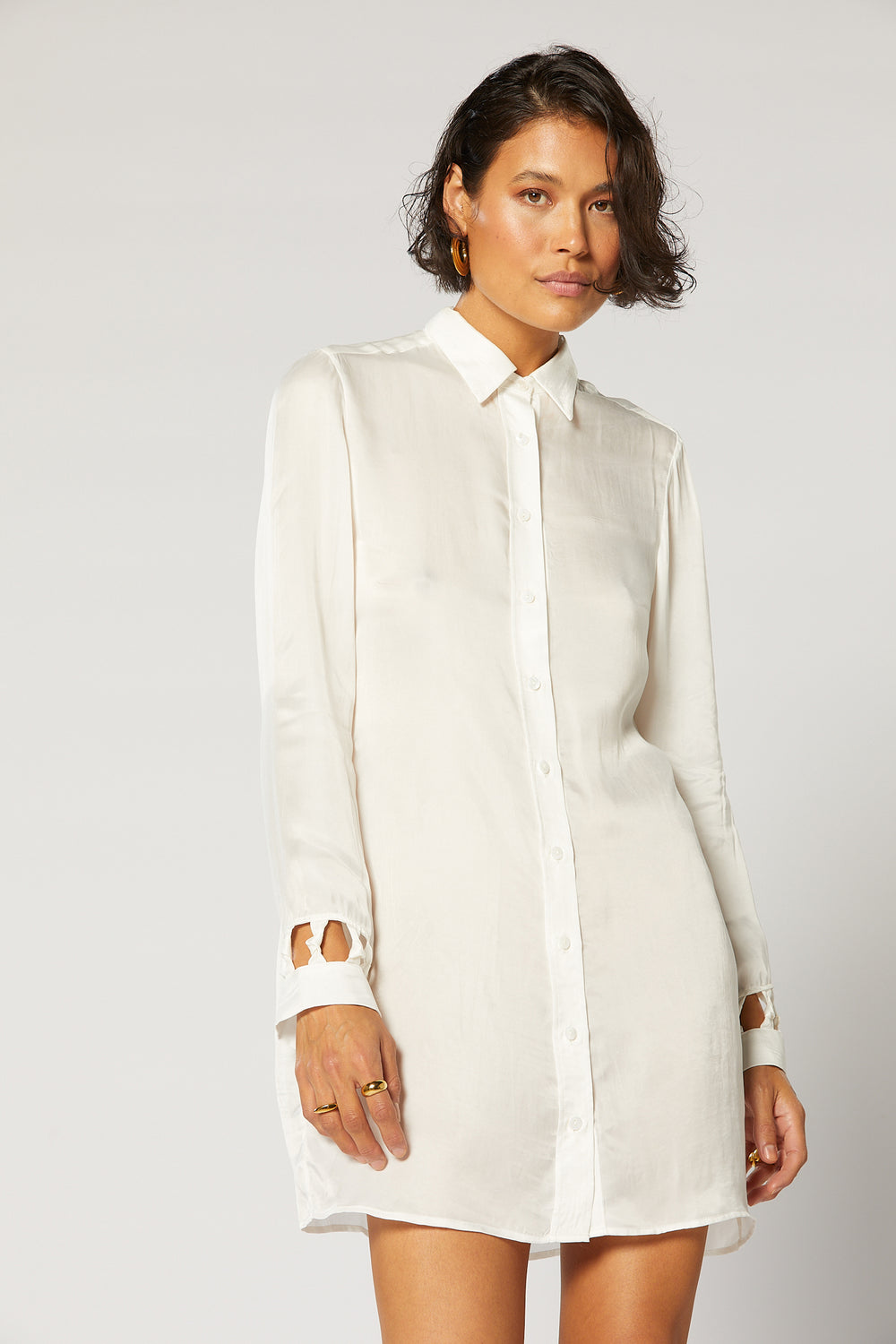 AUBREY SHIRT DRESS WHITE