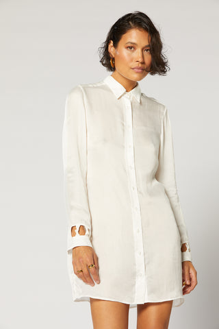 
                      
                        AUBREY SHIRT DRESS WHITE
                      
                    