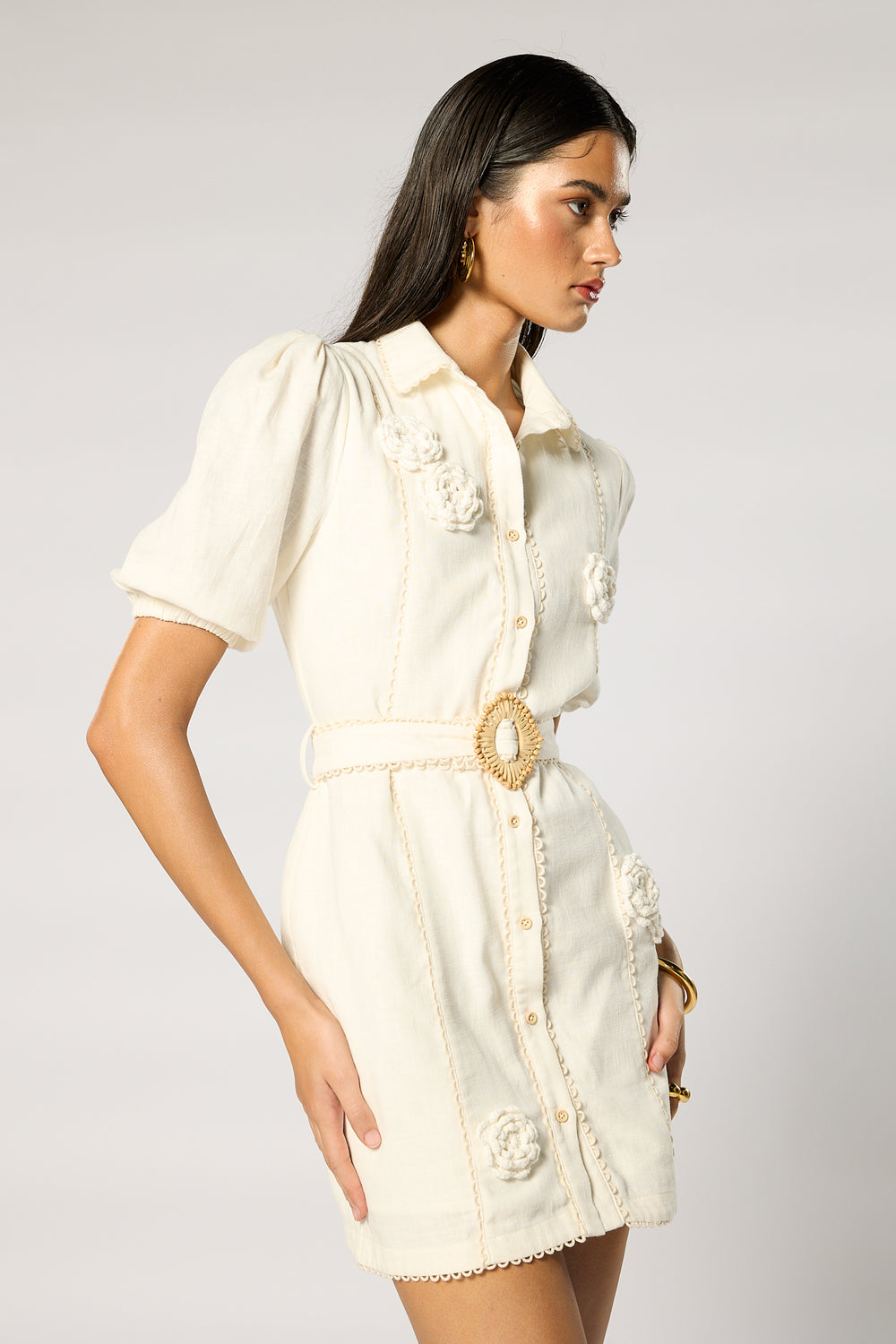 rosalind mini dress ROSALIND BUTTON UP SHORT DRESS – W I N O N A