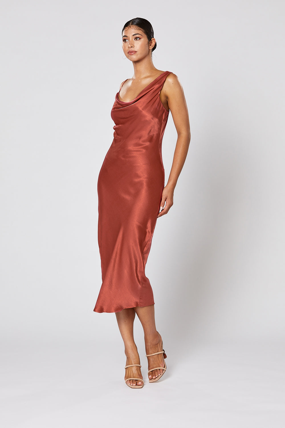 copper red dress Zulu Linen Wrap Dress in Copper