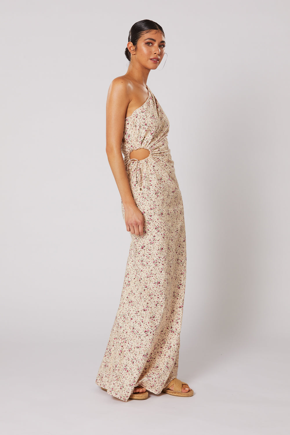 white christmas dresses Sir Alba Cut Out Dress in Alba Leaf Print – Coco & Lola main image 0