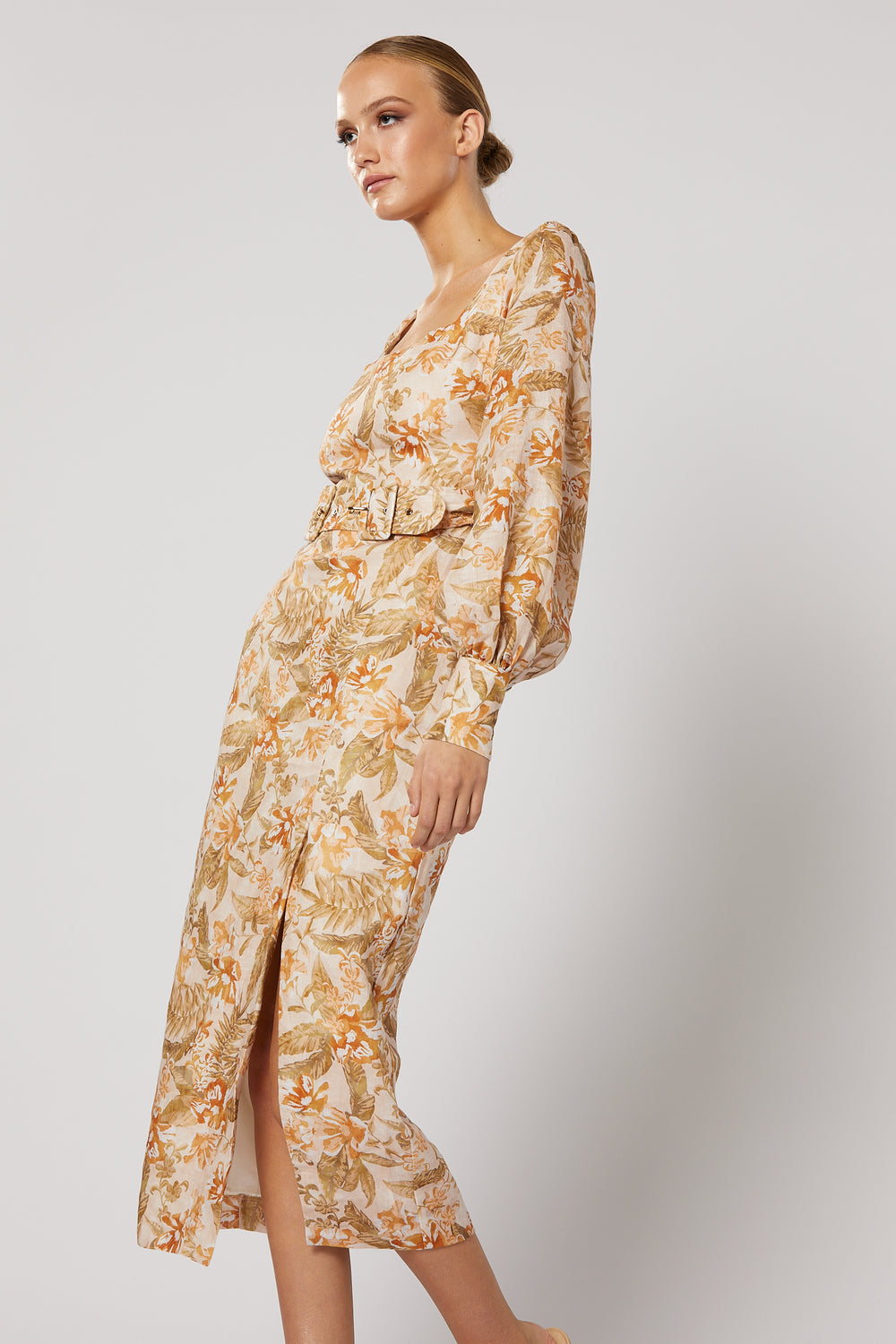 BREA LONG SLEEVE MIDI DRESS