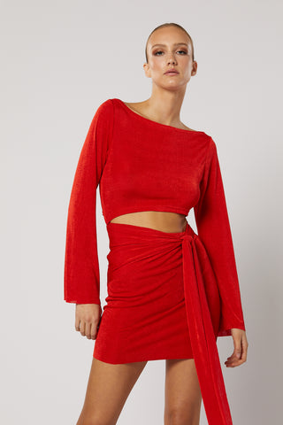 
                      
                        XENIA SHORT DRESS RED
                      
                    