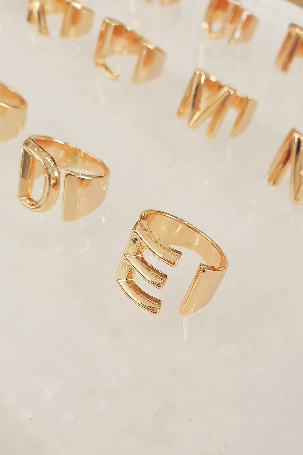 Chunky Gold Initial Ring